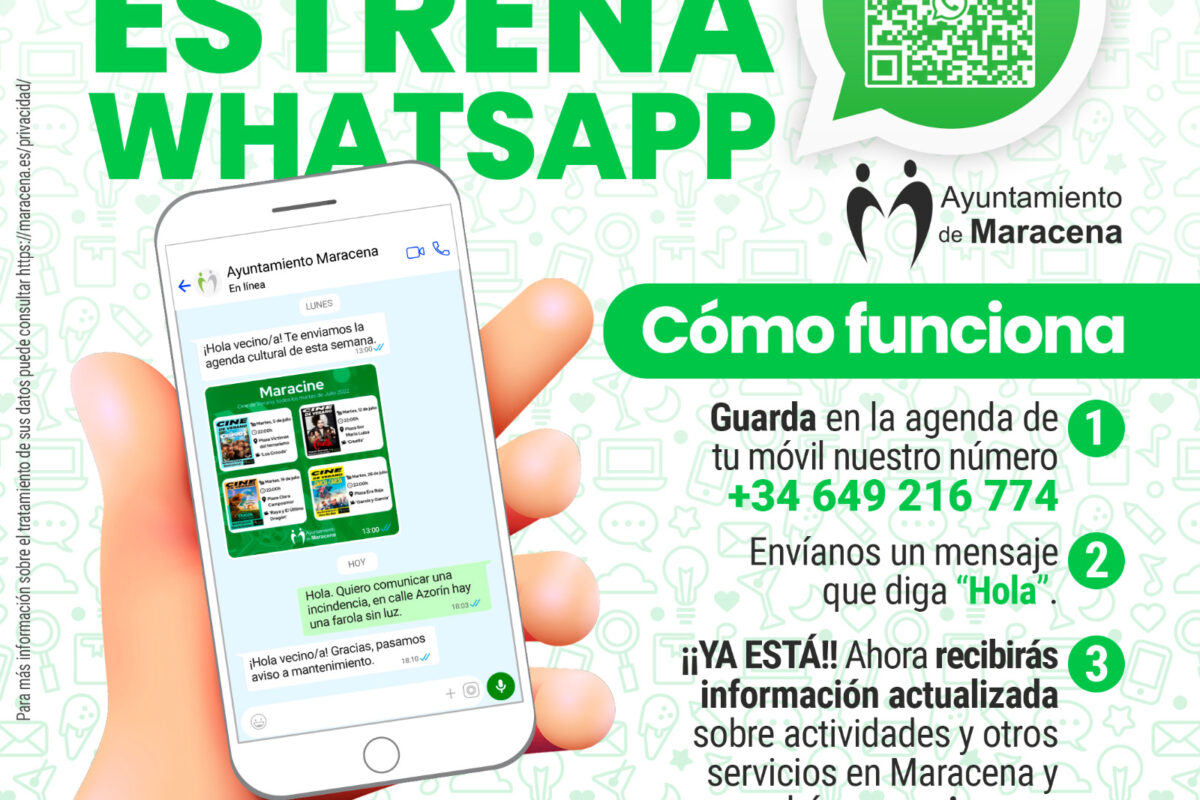 El Ayuntamiento de Maracena abre un nuevo canal de información por WhatsApp a la ciudadanía