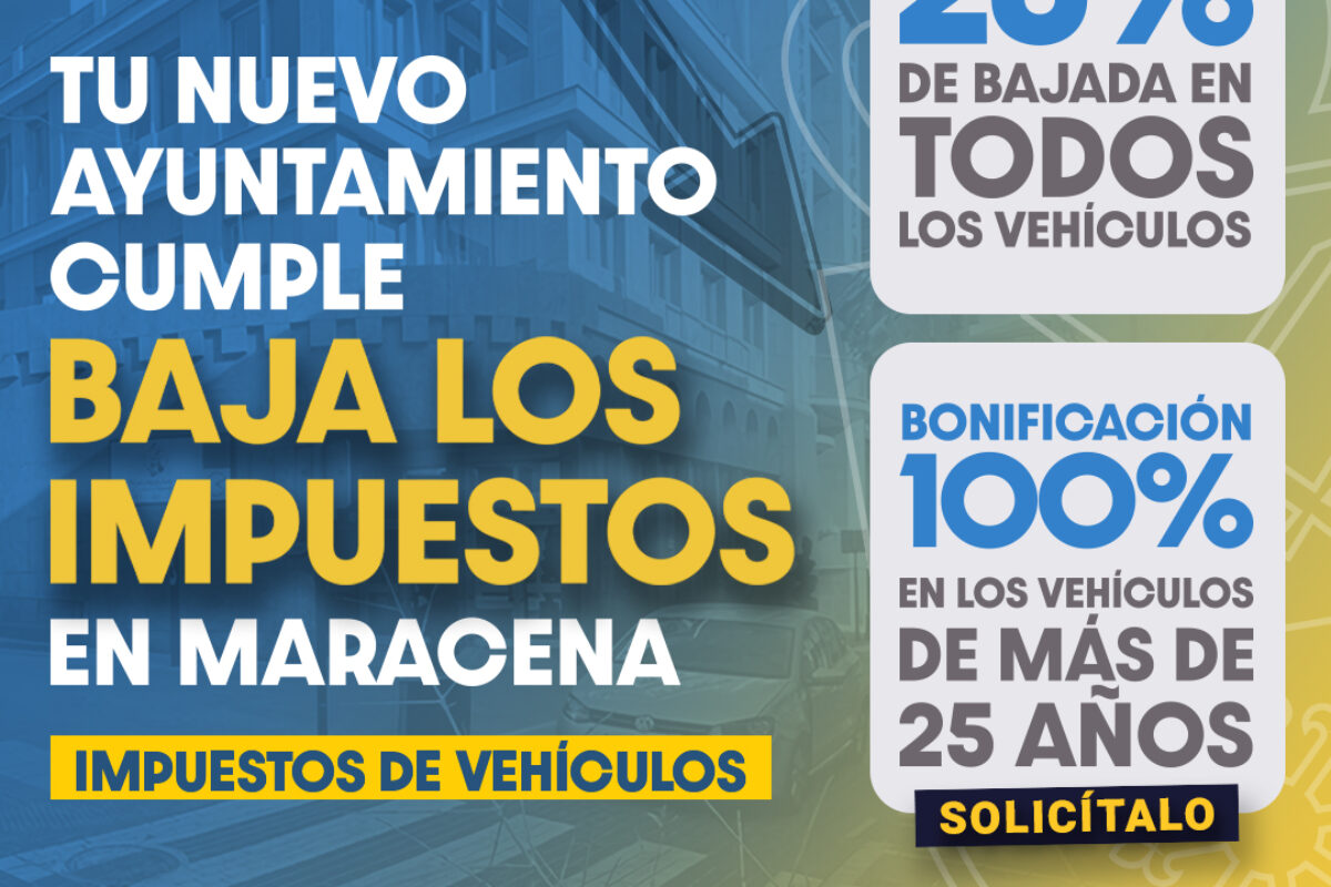 El Ayuntamiento de Maracena baja el 25% el impuesto de vehículos a sus vecinos