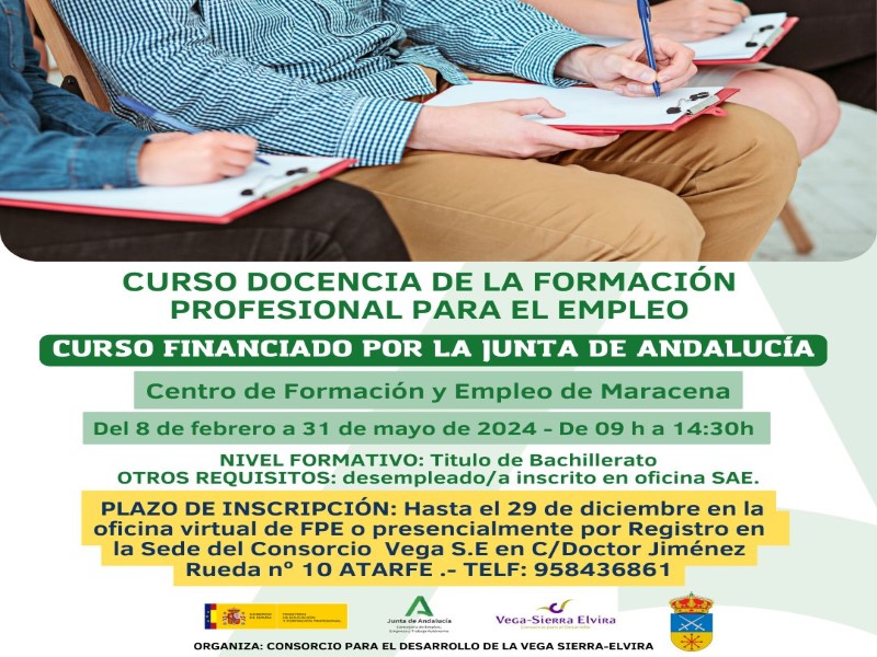 Curso Docencia de la Formación Profesional para el Empleo ...